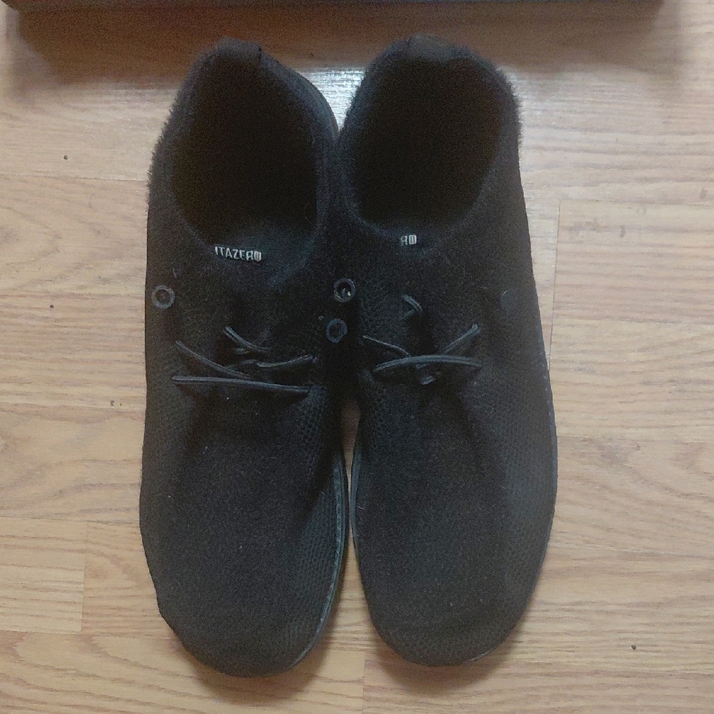 Itazero Classic Black Wool Laced Loafers Mens Size 13